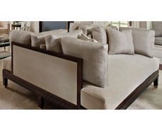 Double Sofa with Center Cutout