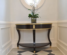 Top Mahogany Demi-Lune Console Table